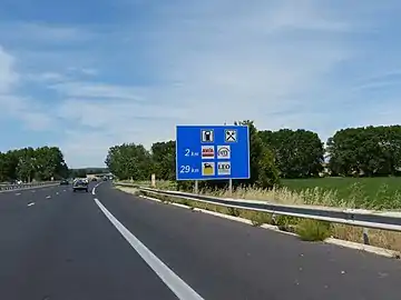 D48a Aires annexes éloignées sur autoroute