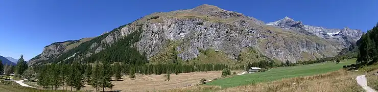 Vallon du Ponturin vu de Rosuel, en direction du nord et du mont Pourri.