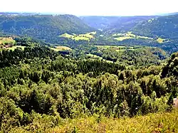 Vue sur la vallée de Laval-le_Prieuré.