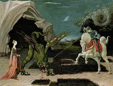 Saint Georges terrassant le dragon, 1450-1455 (Londres, National Gallery).