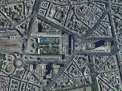 Vue aérienne du site.