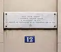 Plaque en l’honneur de Philippe Lebon apposée sur la façade du 12, rue Saint-Louis-en-l’Île (île Saint-Louis, 4e arrondissement de Paris).
