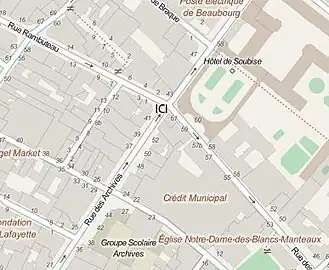 Emplacement actuel de cette ancienne porte aujourd'hui disparue.