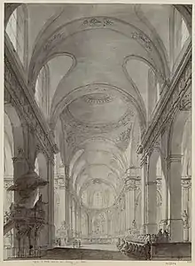 Croquis de l'église Saint-RochCharles Norry (1787).