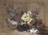 Nature morte (Still life of roses in a cut-glass bowl), huile sur toile, 54,2&nbsp;×&nbsp;73,4&nbsp;cm