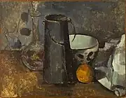 Paul Cézanne, Nature morte avec carafe, bouteille de lait, bol et orange, 1879-1880.