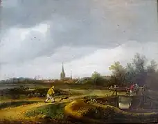 Paysage, huile sur bois, musée des Beaux-Arts de Chartres.