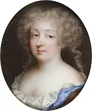 Marie-Jeanne-Baptiste de Savoie par Jean Petitot (fin XVIIe&nbsp;siècle, Musée du Louvre).