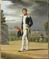 Philippe Lenoir par Horace Vernet : un officier de la Garde nationale, récipiendaire de la décoration, dans les jardins des Tuileries.