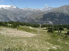 Les pistes autour du téléski du Lac, en été.