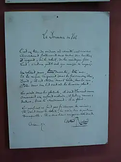 Manuscrit du poème Le Dormeur du Val de Rimbaud
