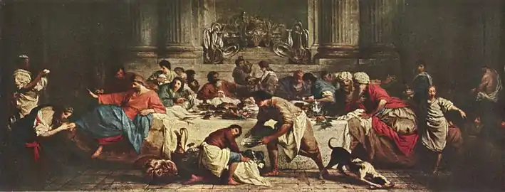 Banquet dans la maison de Simons, 1737, huile sur toile, 215 × 679 cm, Paris, musée du Louvre.