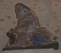 Pietà de la chapelle ND de Pitié de Montredon (46) Pierre peinte du XVIe&nbsp;siècle siècle