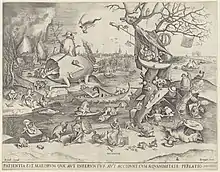 5. Pieter van der Heyden, Patience, 1557, estampe d'après Pieter Brueghel l'Ancien éditée par Jérôme Cock, 339 x 435 mm, Rijksmuseum, Amsterdam, inv. RP-P-1878-A-2827.
