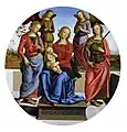 La Vierge et l'Enfant entourés de deux anges, sainte Rose et sainte Catherine (Le Pérugin et Andrea Aloigi)