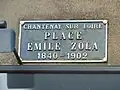 Plaque de la place Zola, initialement à Chantenay-sur-Loire
