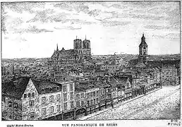 sur la place D'Erlon et de la cathédrale, fin XIXe&nbsp;siècle.