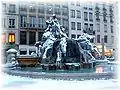 III. Fontaine de Bartholdi (Lyon) sous la neige.