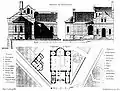 Plan d'implantation de la synagogue. La maison du gardien n'a jamais été construite