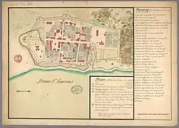 Plan de la ville des 3 Rivières levé en l'année 1704.