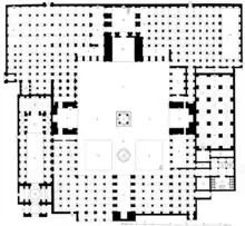 Plan iranien cruciforme à quatre iwans de la mosquée du Vendredi (Ispahan).