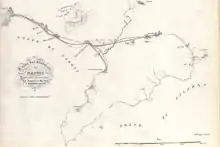 Plan en italien d'un réseau ferroviaire