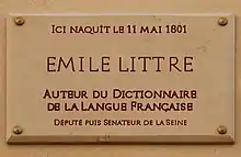 N°21 : plaque au no 21(date de naissance erronée).