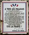 Plaque de l'appel «&nbsp;À tous les Français&nbsp;» du général de Gaulle.
