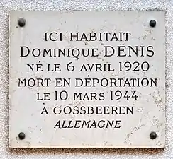 Plaque au no&nbsp;14.