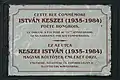 Plaque au no 3 en hommage à Keszei István (hu).