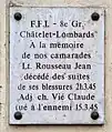 Plaque au no&nbsp;3 en hommage à Jean Rousseau et Claude Vié.