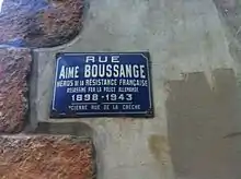 Plaque de rue en juin 2012.