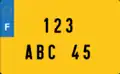 Plaque d'immatriculation moto entre 1993 et 2009