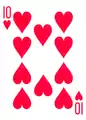 Dix de cœur d'un jeu de poker.