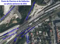 Ponts de Chartres, de Gallardon, du TGV et des voies des TGV intersecteurs en 2021.