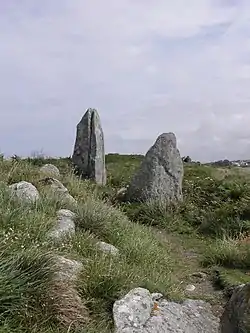 Détail du cromlech Pors-an-Toullou et Ar-Verret dans la presqu'île Saint-Laurent.