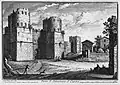 La Porta San Sebastiano, gravure de Giuseppe Vasi de 1750