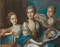 Olympe Le Couteulx de La Noraye et ses deux filles, Émilie-Hélène et Germaine-Geneviève-Sophie