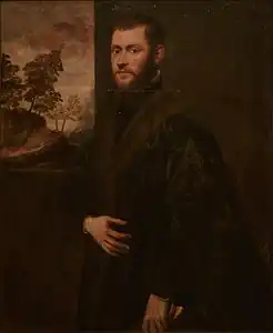 Le Tintoret, Portrait d'un jeune gentilhomme, vers 1550-1570, huile sur toile,110&nbsp;×&nbsp;90&nbsp;cm.
