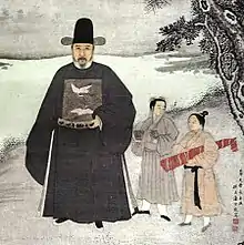 Portrait Ming du mandarin Jiang Shunfu, fin XVe&nbsp;siècle.