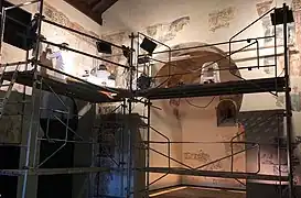 Travaux de restauration des Peintures murales de Sant Quirze de Pedret.