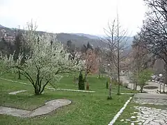 Le parc de l'hôtel Radan à Prolom Banja