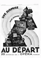 Publicité Au Départ parue dans L'Illustration (décembre 1928)