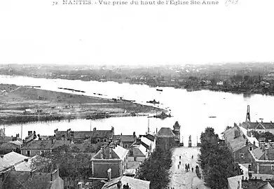 Quai des Antilles en cours d'aménagement sur le bras de la Madeleine et site du futur quai Président-Wilson sur le bras de Pirmil
