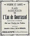 Réclame pour l'eau de Bourrassol (1912);