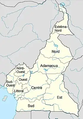 Localisation de Régions du Cameroun