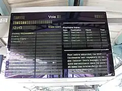 Ancien panneau d'information RER.