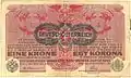 Billet d'une couronne austro-hongroise surchargée par Deutschösterreich.