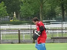 Un gardien de but vu de côté