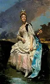 La Marquise d'Hervey Saint-Denys en Diane, 1888, huile sur toile, 129&nbsp;×&nbsp;85&nbsp;cm, Paris, musée d'Orsay.